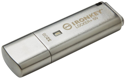 USB Kingston IronKey Locker+ 50 - 32GB, i argjendtë