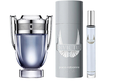 Set Paco Rabanne Invictus, Eau de Toilette 100 ml + Deodorant sprej 150 ml + Eau e Toilette 10 ml