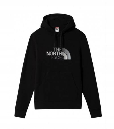 Bluzë me kapuç The North Face Drew Peak Pullover Hoodie M, pambuk, me xhep kangur, e zezë