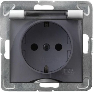 Prizë Ospel Impresja Schuko, splashproof IP44, kapak i tymosur, e bardhë
