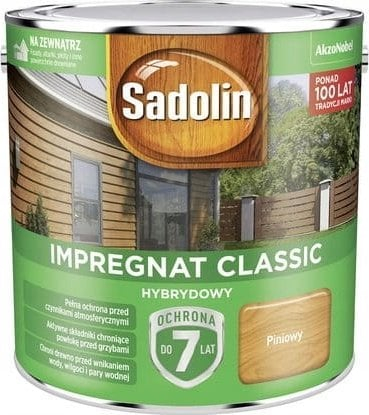 Impregnant druri Sadolin Impregnat Classic Hybrid, 2.5L, mbrojtje 7 vjet, ngjyra pishe