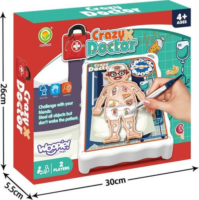 Lojë tavoline WOOPIE Crazy Doctor, 12 organe, 2 lojtarë, me ngjyra