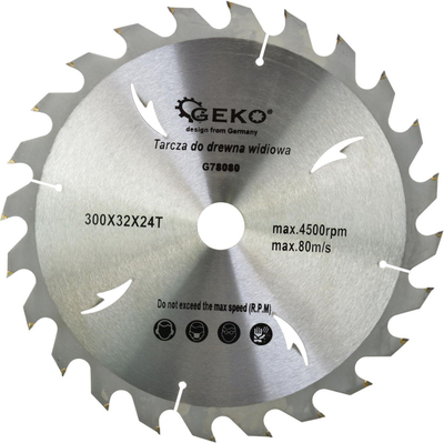 Диск пила за дрво Geko 300mm, 32mm, 24T, метален