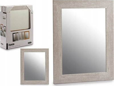 Pasqyrë muri Crystal Grey Wood, polistiren, 39 x 49 cm, gri natyrale