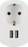 Adapter karikimi USB Schwaiger, futet direkt në prizë 230V me dalje kaluese, 2x USB, i bardhë