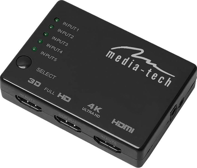 Media-Tech MT5207 HDMI Switch 4K, 5 Порти