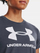 Bluzë sportive Under Armour Live Sportstyle Graphic W, pambuk me poliester, me logo të madhe, gri e errët