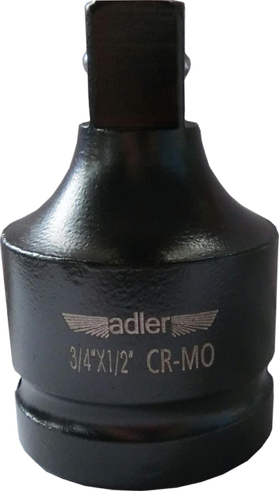 Adaptues goditës Adler Impact Reduction, 3/4\" F në 1/2\" M, CR-MO, i zi