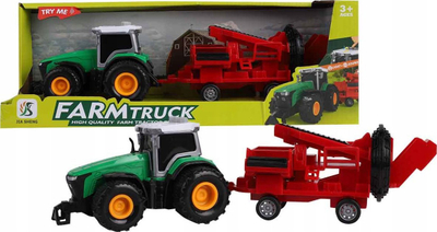 Lodër traktor Norimpex 8793 me makinë mbjellëse, për kalamaj 3+, jeshil me t kuqe