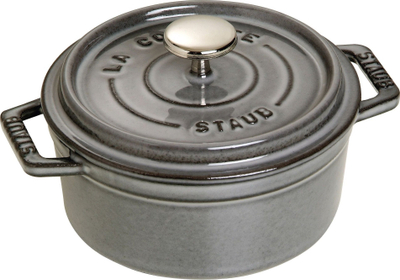 Tenxhere gize Staub Cocotte, 12 cm, rrumbullake, gri grafit