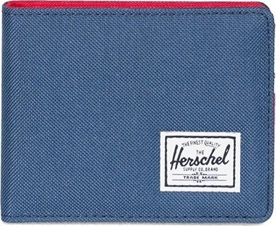 Portofol Herschel Supply ROY, bi-fold, me RFID, blu e kuqe