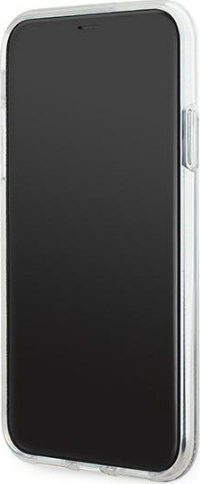 Kapak telefoni Karl Lagerfeld Liquid Glitter Choupette Head, për iPhone 11 XR 6.1", transparent