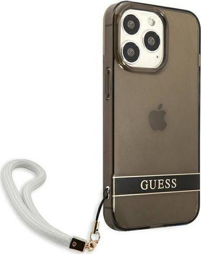 Mbulesë telefoni Guess GUHCP13LHTSGSK, për iPhone 13 Pro 6.1", hardcase transparente, e zezë