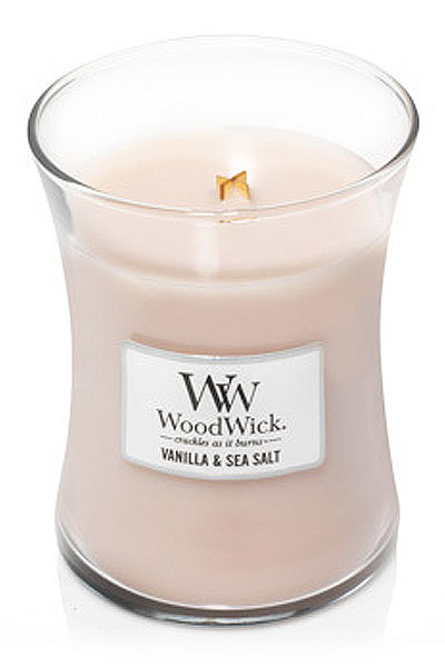Qiri aromatik WoodWick Vanilla & Sea Salt, 275 g