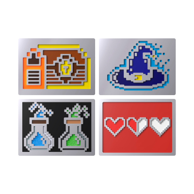 Set badge magnetik HyperX Cute Series, 4 copë, shumëngjyrëshe