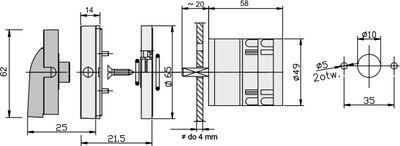Ndërprerës kamshafor Elektromet 952519, 3 pole 25A, me dry IP65, gri