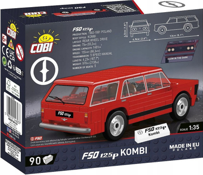 Сет за градење Cobi Youngtimer FSO 125P Station Wagon, 90 делови, повеќебоен
