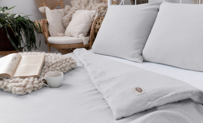 Set çarçafësh muslin SleepSoft, 160x200 cm, 2 jastëkë 70x80 cm, gri e thjeshtë