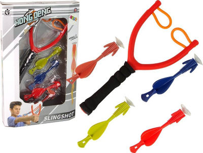 Lodër llastik qitjeje Leantoys Shooting Slingshot, me shigjeta gome, për fëmijë, shumëngjyrëshe