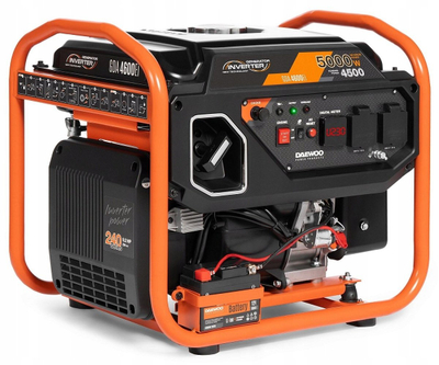 Gjenerator inverter Daewoo GDA 4600Ei, 5000W, benzinë, portokalli i zi