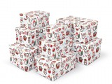 Kuti dhurate Gift Box BN B-V009-E, karton i fortë, 24 x 16 x 12 cm, e bardhë me pinguinë