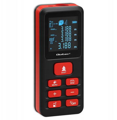 Metër lazer dixhital Qoltec Precise, mat distanca deri në 50m, ekran LCD me dritë