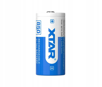 Литиум-јонска батерија Xtar 16340, 850mAh, 3.7V
