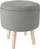 Tabure me vend për rujtje Home&amp;Styling, Ø35x40 cm, bouclé, gri e hapur
