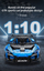 Lodër konstruktore CaDA Dark Knight GTR, 2088 copa, shkallë 1:10, blu