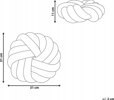 Jastëk dekor Boucle AKOLA Knot, 31 x 31 cm, i verdhë