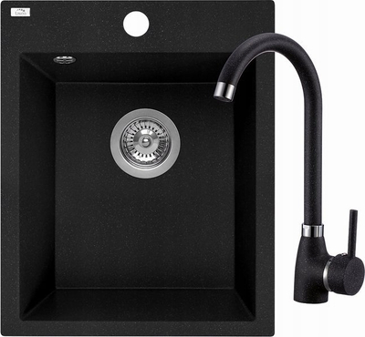 Lavaman kuzhine Laveo Chichi SBHA 710T, granit, për dollap 40 cm, i zi