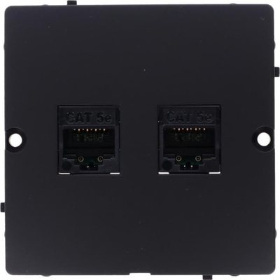 Prizë kompjuterike Simon Basic, RJ45 Double Cat 5e, e zezë mat
