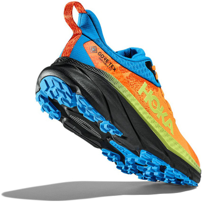 Машки планинарски патики HOKA Challenger 7 GTX, Gore-Tex, ѓон со амортизација, повеќебојна портокалова