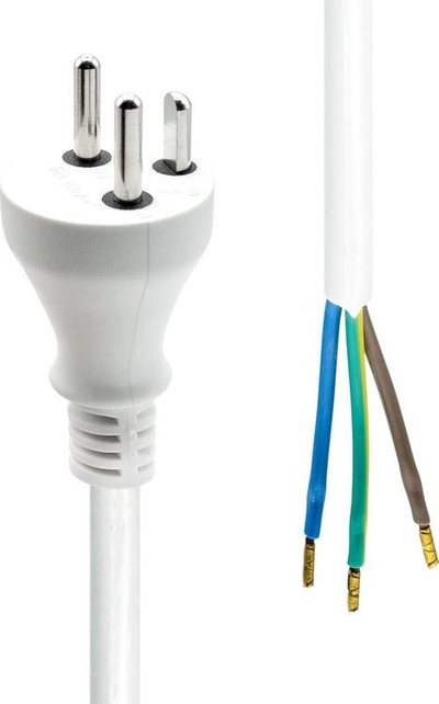 Kabllo rryme ProXtend Power Cord Denmark në fund t'hapur, 20m, 250V 16A, e bardhë