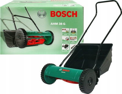 Рачна косилка за трева Bosch AHM 38 G, 38 cm, корпa 25 L, зелена