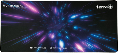 Подлога за глувче гејминг Wortmann TERRA PURE XXL, 900 x 400 mm, виолетова и црна