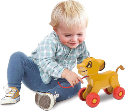 Lodër tërheqëse Clementoni Disney Baby Simba me rrota, për kalamaj 10+ muajsh, e verdhë