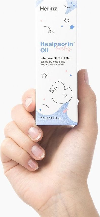 Xhel vajor për bebe Hermz Healpsorin Baby Oil, për cradle cap, 50 ml, i bardhë