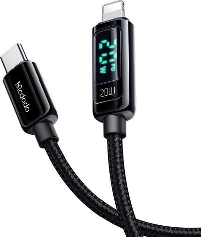 Kabllo karikues USB C në Lightning Mcdodo CA-8810, 1.2m, 36W, i zi