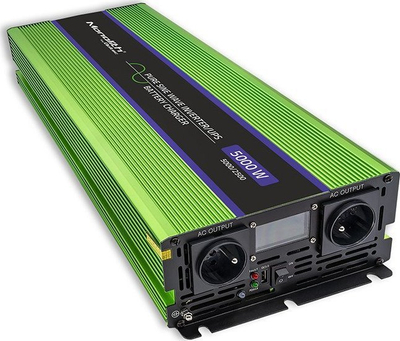 Inverter Qoltec Monolith, 2500W 5000W, 12V në 230V, valë sinusoide e pastër