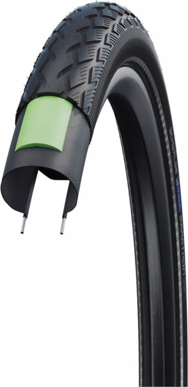 Gomë biçiklete Schwalbe Marathon HS420 GreenGuard, 28 x 1.65, tel çeliku, e zezë