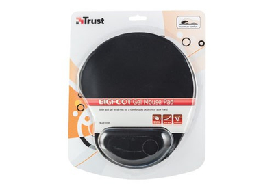 Mousepad ergonomik Trust BigFoot, mbështetëse xheli, bazë kundër rrëshqitjes, i zi