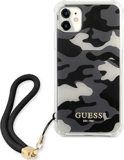 Mbrojtëse telefoni Guess GUHCN61KSARBK, për iPhone 11 6.1", kamuflazh, e zezë