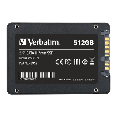 SSD i brendshëm Verbatim Vi550 S3, 512GB, 2.5", SATA III