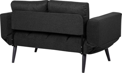 Divan-krevat Beliani Brekke, 2 vende, kadife sintetike, i zi