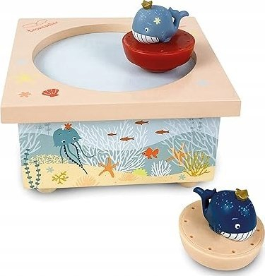 Музичка кутија Трусиље Dancing Whales, со валцувачки китови, магнетска, шаренолика
