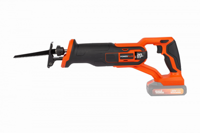 Sharrë reciproke pa kabllo Powerplus POWXG2025, 20V Li Ion, me bateri dhe karikues, portokalli