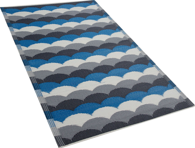 Tapet oborri Beliani BELLARY, 90x180 cm, polipropilen, blu shumëngjyrësh