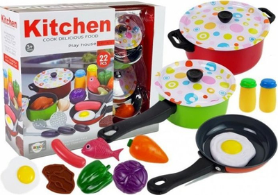 Set kuzhine për kalamoj Leantoys, 22 copa, metalik