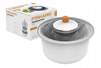 Enë Fiskars, për largimin e ujit nga sallata, bardhë/portokalli